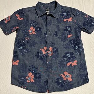 OshKosh B'gosh Navy and Coral Patterned Shirt